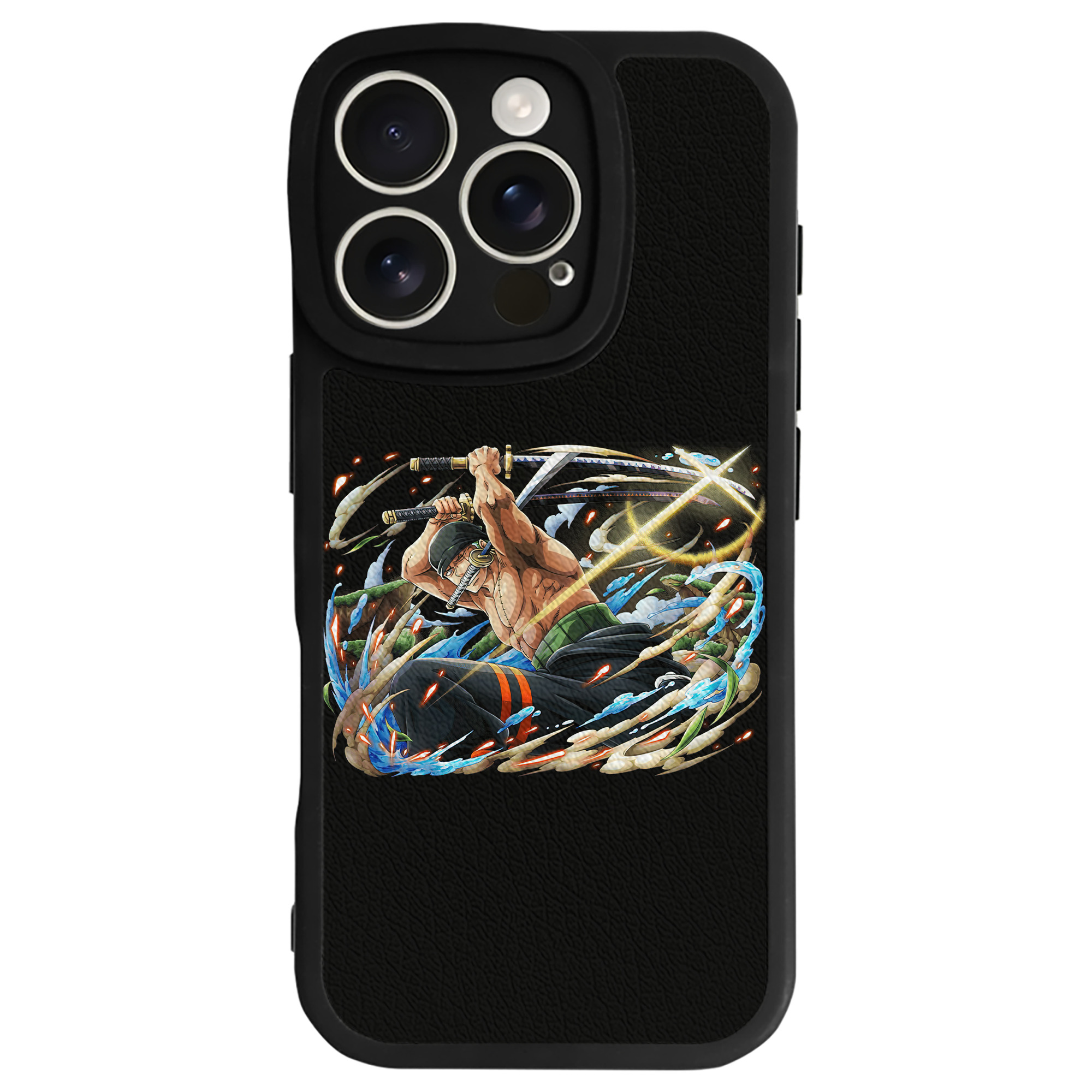 （画像用） ワンピース ロロノア・ゾロ ONE PIECE Roronoa Zoro 【iPhone 16シリーズ対応】シリコンスマホケース（レザー調） 材質：シリコン